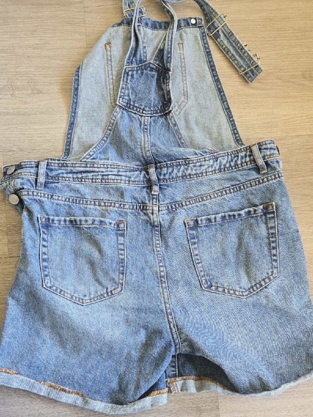 Harper Light Blue Denim Short Overalls - Picture 5 of 5